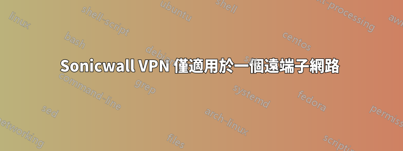 Sonicwall VPN 僅適用於一個遠端子網路