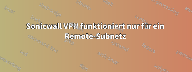 Sonicwall VPN funktioniert nur für ein Remote-Subnetz