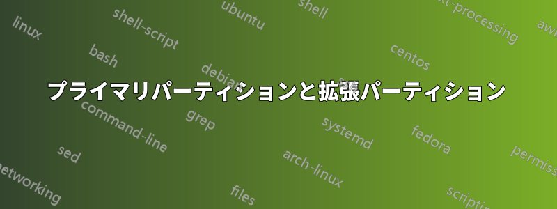 プライマリパーティションと拡張パーティション