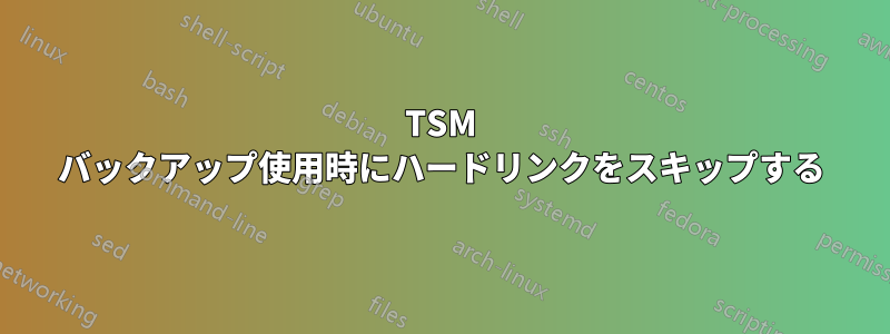 TSM バックアップ使用時にハードリンクをスキップする