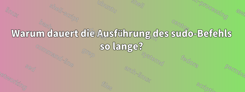 Warum dauert die Ausführung des sudo-Befehls so lange?