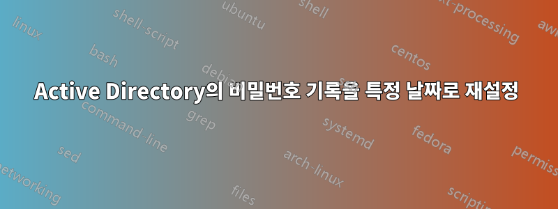 Active Directory의 비밀번호 기록을 특정 날짜로 재설정