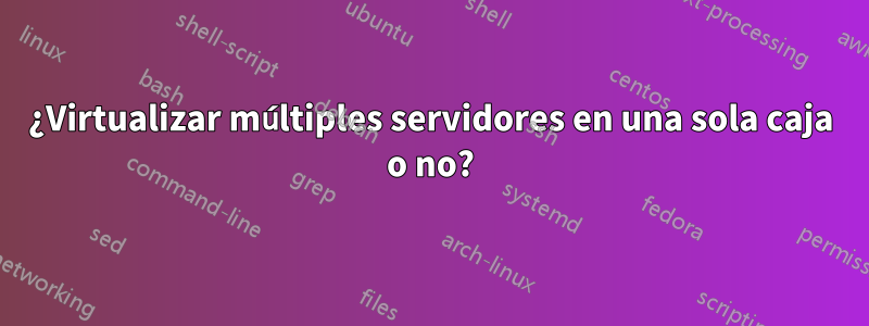 ¿Virtualizar múltiples servidores en una sola caja o no?