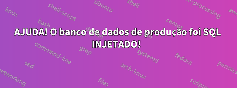 AJUDA! O banco de dados de produção foi SQL INJETADO! 