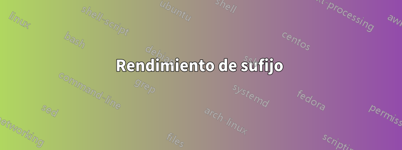 Rendimiento de sufijo