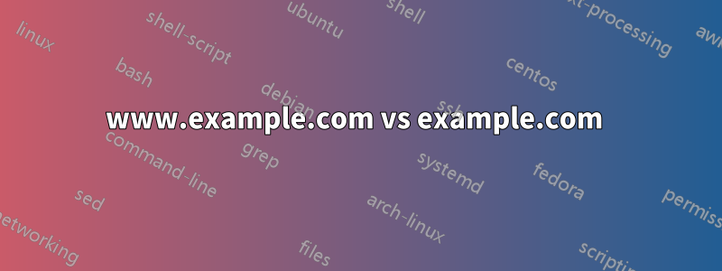 www.example.com vs example.com 