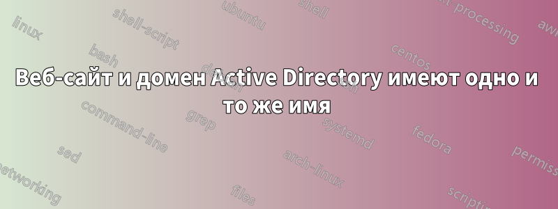 Веб-сайт и домен Active Directory имеют одно и то же имя