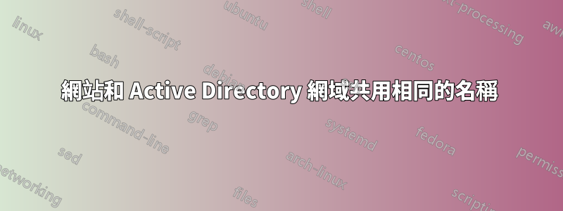 網站和 Active Directory 網域共用相同的名稱