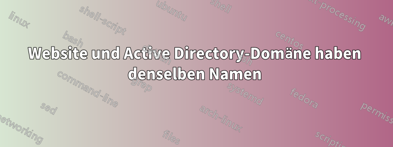 Website und Active Directory-Domäne haben denselben Namen