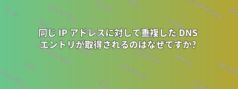 同じ IP アドレスに対して重複した DNS エントリが取得されるのはなぜですか?