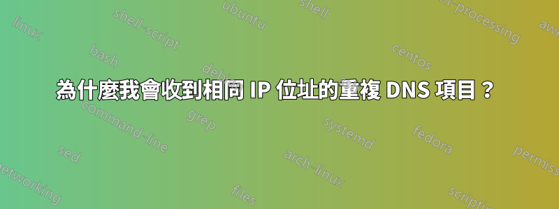 為什麼我會收到相同 IP 位址的重複 DNS 項目？