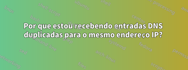 Por que estou recebendo entradas DNS duplicadas para o mesmo endereço IP?