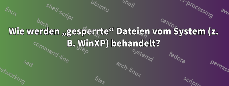 Wie werden „gesperrte“ Dateien vom System (z. B. WinXP) behandelt?