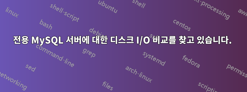 전용 MySQL 서버에 대한 디스크 I/O 비교를 찾고 있습니다.