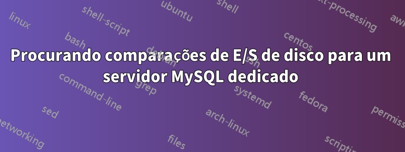 Procurando comparações de E/S de disco para um servidor MySQL dedicado