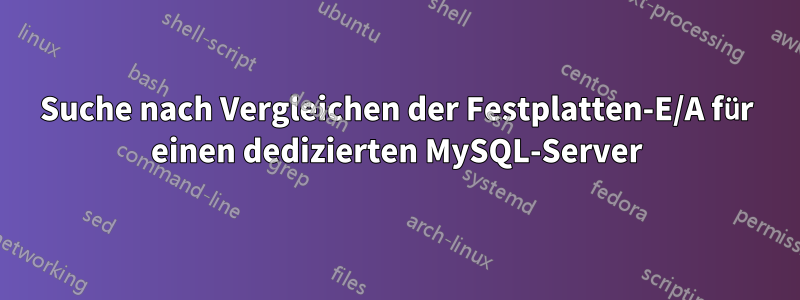 Suche nach Vergleichen der Festplatten-E/A für einen dedizierten MySQL-Server