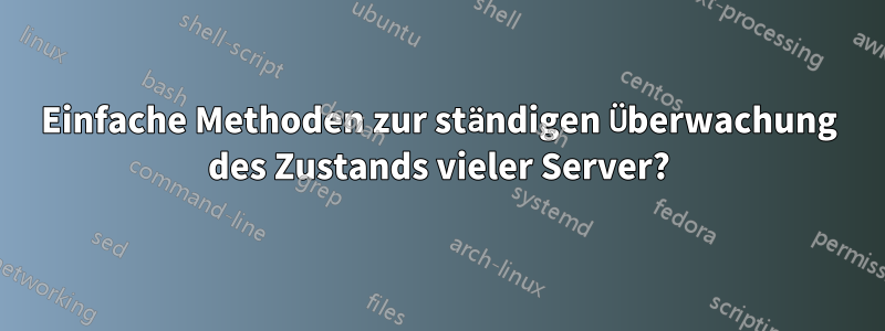 Einfache Methoden zur ständigen Überwachung des Zustands vieler Server?