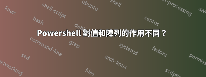 Powershell 對值和陣列的作用不同？