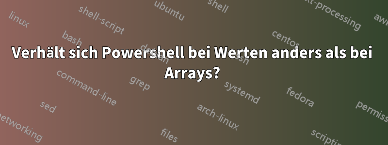 Verhält sich Powershell bei Werten anders als bei Arrays?