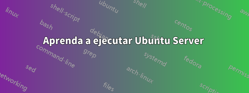 Aprenda a ejecutar Ubuntu Server