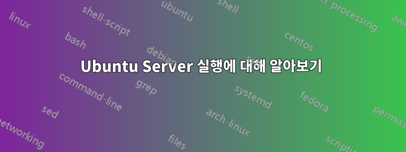 Ubuntu Server 실행에 대해 알아보기