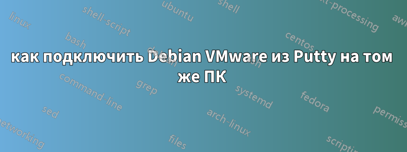 как подключить Debian VMware из Putty на том же ПК