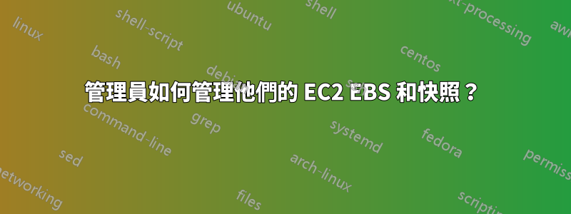 管理員如何管理他們的 EC2 EBS 和快照？