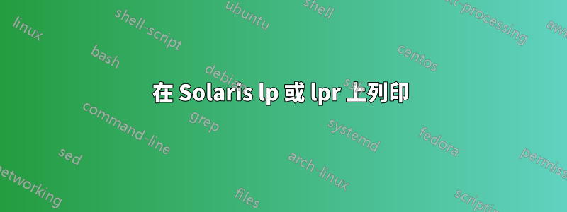 在 Solaris lp 或 lpr 上列印