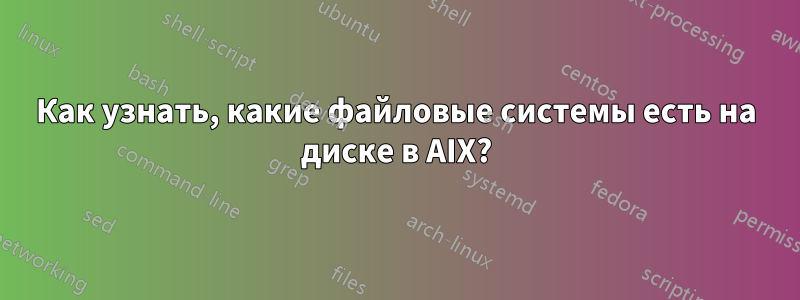 Как узнать, какие файловые системы есть на диске в AIX?