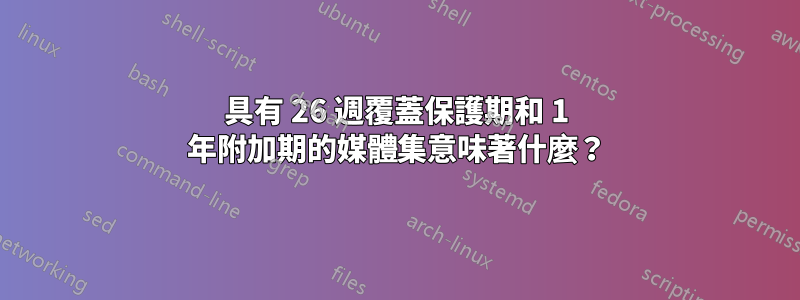 具有 26 週覆蓋保護期和 1 年附加期的媒體集意味著什麼？