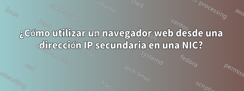 ¿Cómo utilizar un navegador web desde una dirección IP secundaria en una NIC?