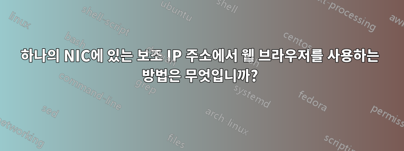 하나의 NIC에 있는 보조 IP 주소에서 웹 브라우저를 사용하는 방법은 무엇입니까?