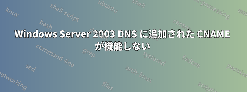 Windows Server 2003 DNS に追加された CNAME が機能しない