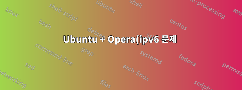 Ubuntu + Opera(ipv6 문제)