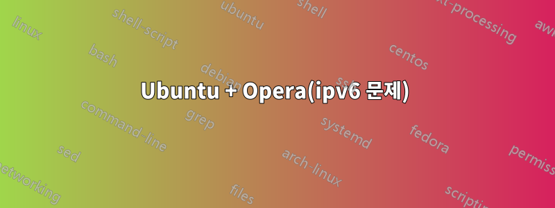 Ubuntu + Opera(ipv6 문제)