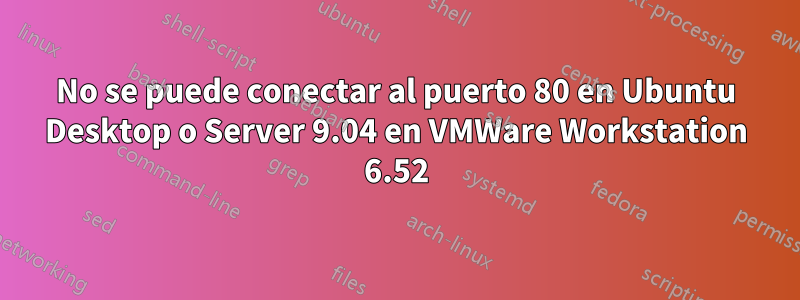 No se puede conectar al puerto 80 en Ubuntu Desktop o Server 9.04 en VMWare Workstation 6.52