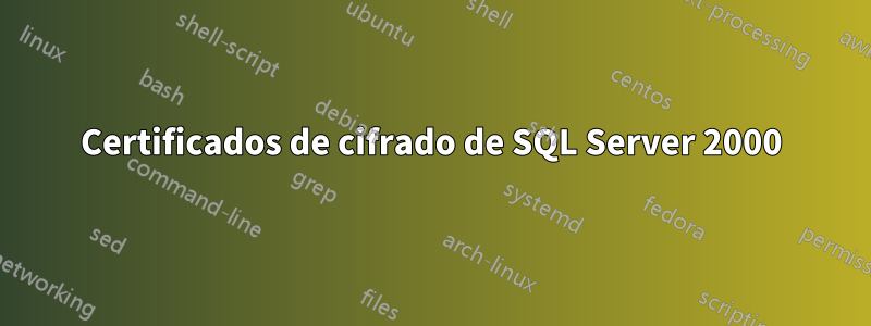 Certificados de cifrado de SQL Server 2000