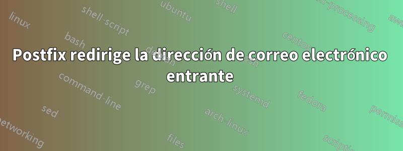 Postfix redirige la dirección de correo electrónico entrante