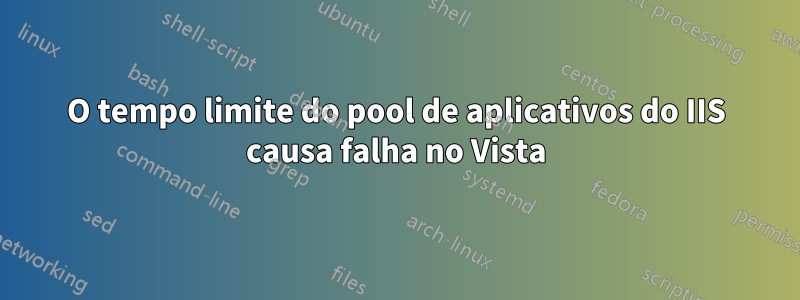 O tempo limite do pool de aplicativos do IIS causa falha no Vista