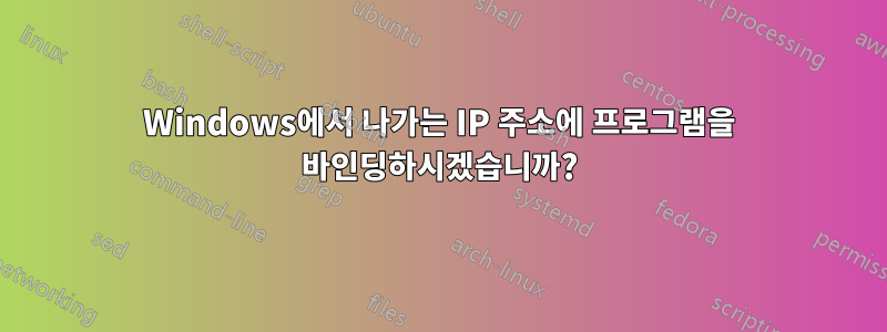 Windows에서 나가는 IP 주소에 프로그램을 바인딩하시겠습니까?