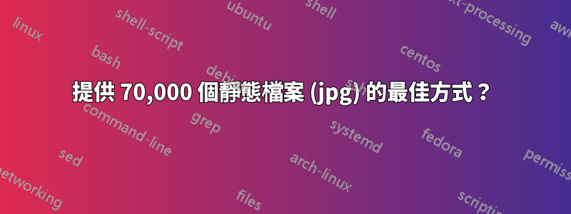 提供 70,000 個靜態檔案 (jpg) 的最佳方式？