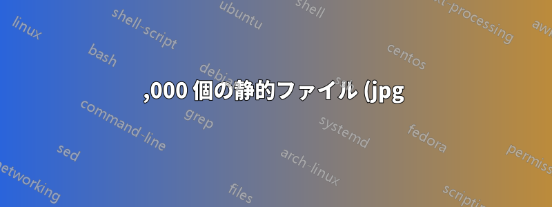 70,000 個の静的ファイル (jpg) を提供する最適な方法は何ですか?