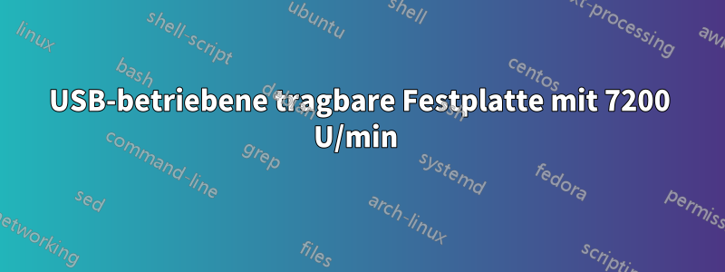 USB-betriebene tragbare Festplatte mit 7200 U/min 