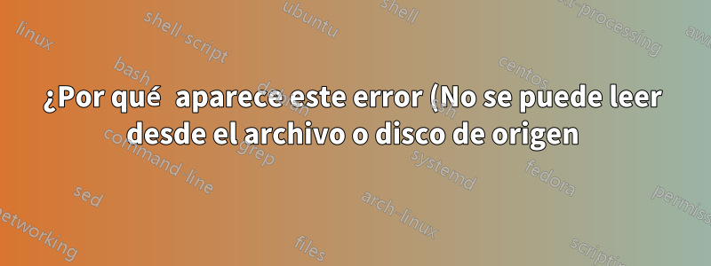¿Por qué aparece este error (No se puede leer desde el archivo o disco de origen) cuando intento mover una carpeta y sus archivos de una biblioteca de documentos en un Mi sitio a otro Mi sitio?