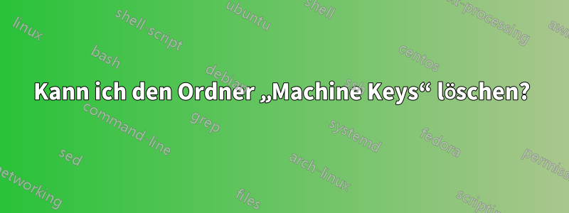 Kann ich den Ordner „Machine Keys“ löschen?