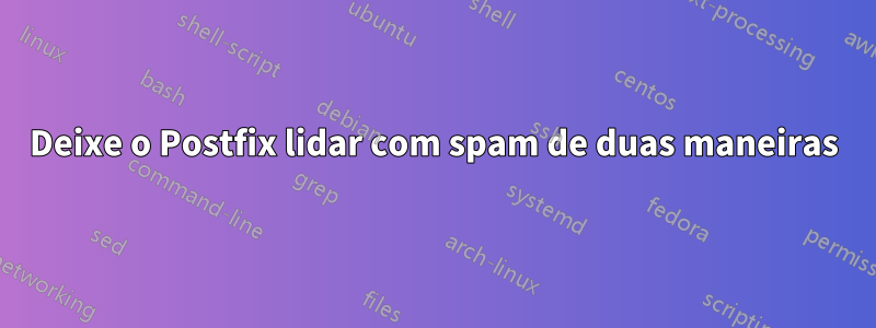 Deixe o Postfix lidar com spam de duas maneiras