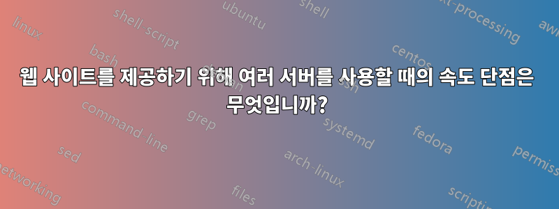 웹 사이트를 제공하기 위해 여러 서버를 사용할 때의 속도 단점은 무엇입니까?