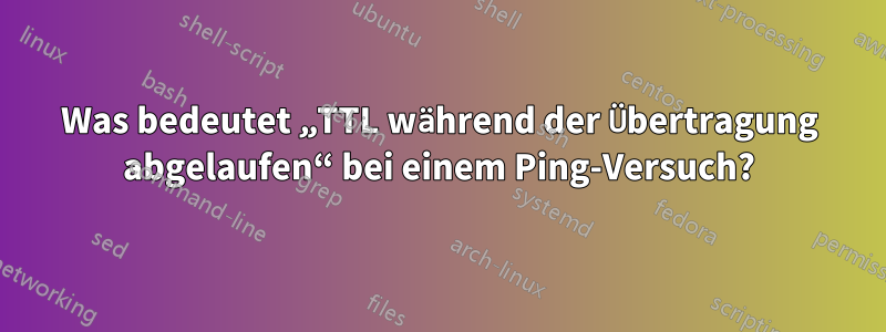 Was bedeutet „TTL während der Übertragung abgelaufen“ bei einem Ping-Versuch?