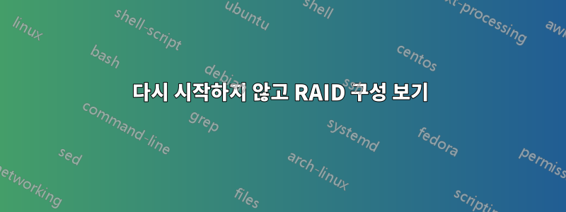 다시 시작하지 않고 RAID 구성 보기