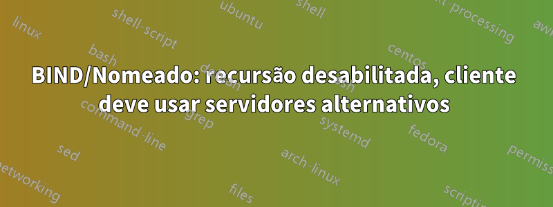 BIND/Nomeado: recursão desabilitada, cliente deve usar servidores alternativos